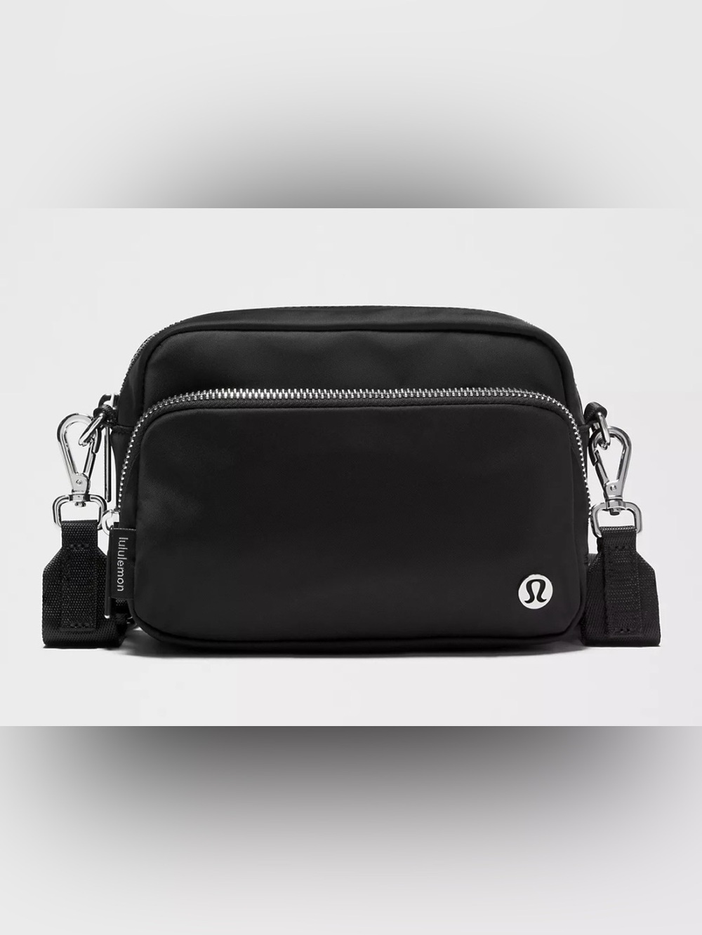 lululemon athletica Black Compact everywhere Crossbody bag metal hardware - Picture 2 of 4